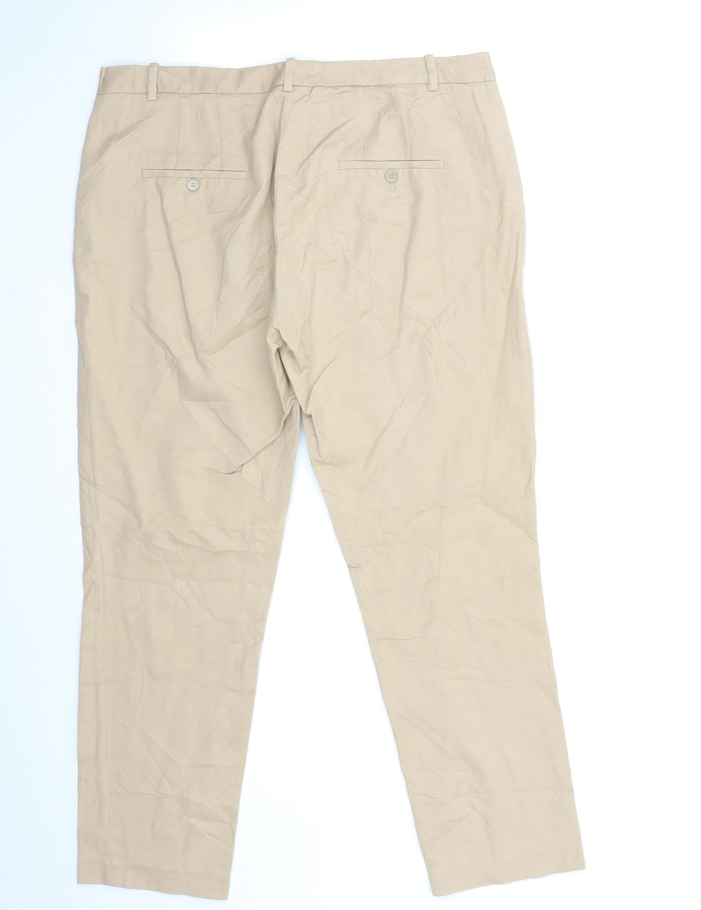 Womens UK Size 14 Zara Regular Fit  Beige Trousers