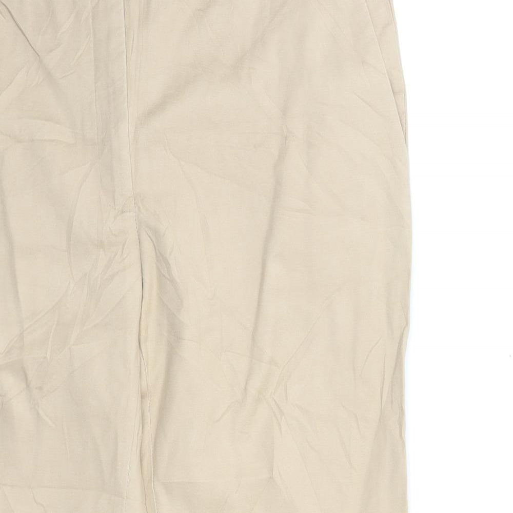 Womens UK Size 14 Zara Regular Fit  Beige Trousers