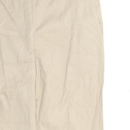 Womens UK Size 14 Zara Regular Fit  Beige Trousers