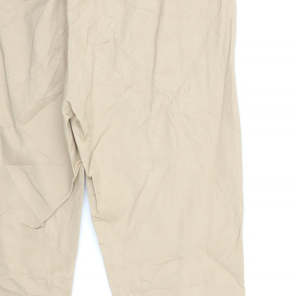 Womens UK Size 14 Zara Regular Fit  Beige Trousers