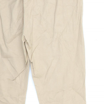 Womens UK Size 14 Zara Regular Fit  Beige Trousers