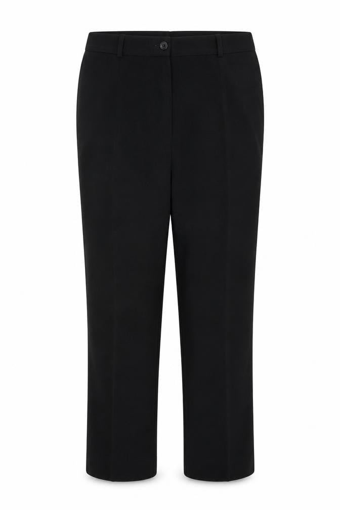 Front view of BANMARK women’s black trousers, size UK 18, 25-inch leg