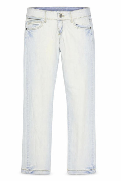 Front view of House Jeans women’s blue denim straight jeans, size UK 31, in, 34-inch leg