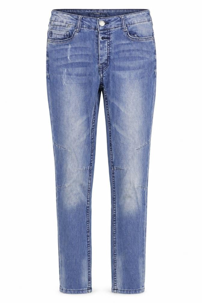 Front view of Sinsay women’s blue denim skinny jeans, size UK 8, 28-inch leg