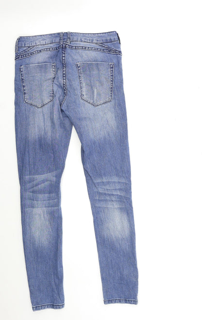 Womens UK Size 8 SINSAY Regular Fit Skinny Blue Jeans