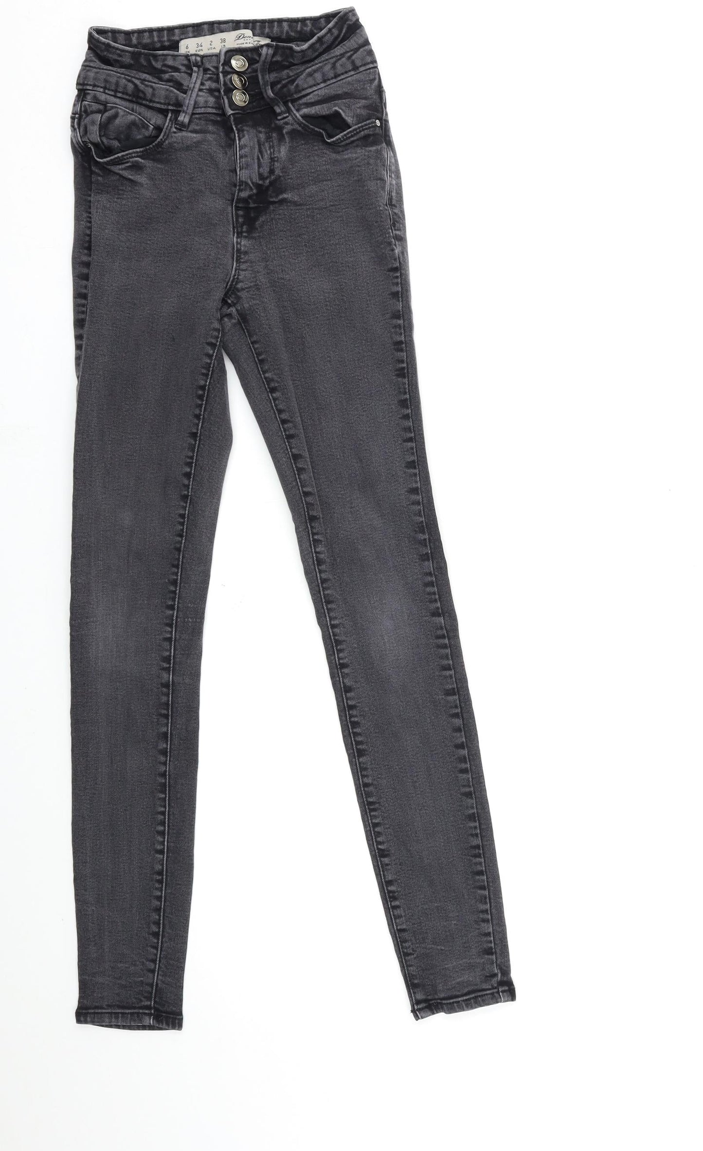 Denim & Co. Womens Grey  Denim Skinny Jeans Size 6 L28 in