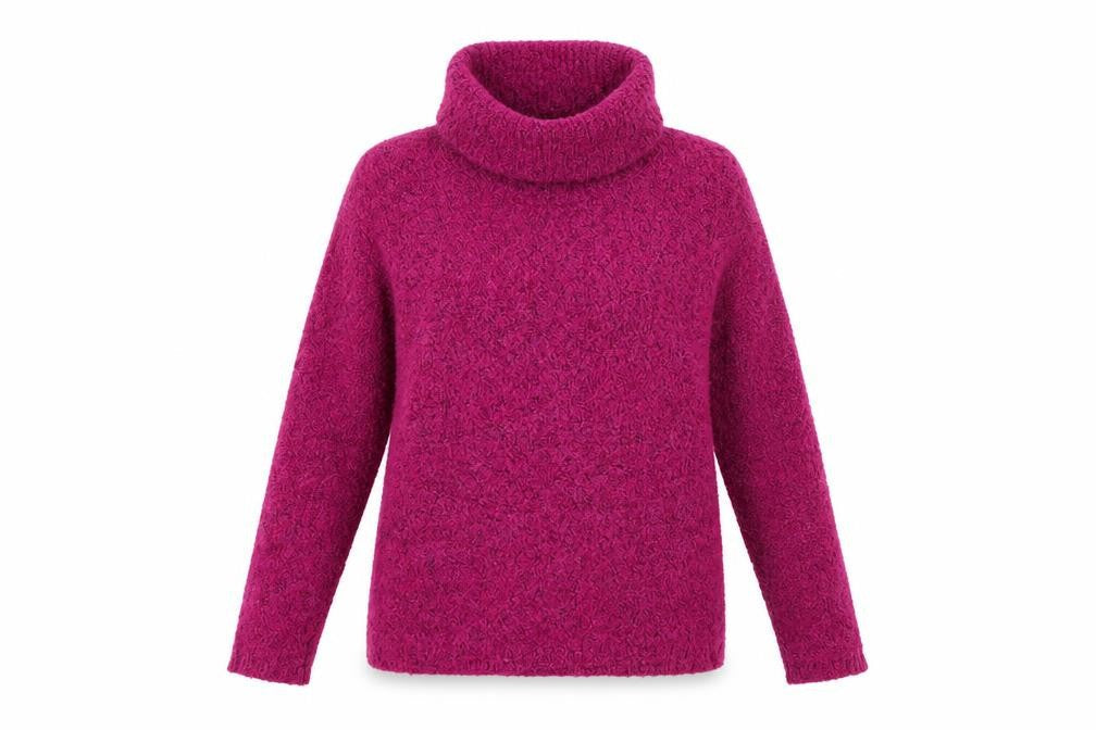 Front view of Marks & Spencer women’s purple pullover sweatshirt, size UK 12