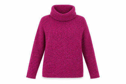 Front view of Marks & Spencer women’s purple pullover sweatshirt, size UK 12