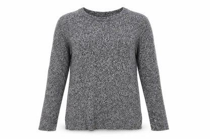 Front view of H&M women’s grey pullover sweatshirt, size M