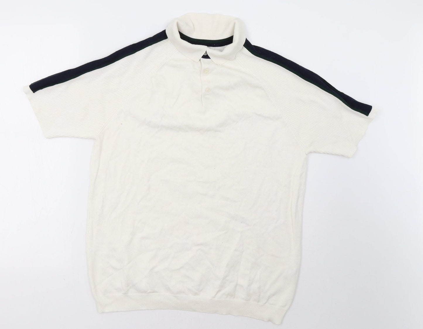 River Island Mens White    Polo Size L