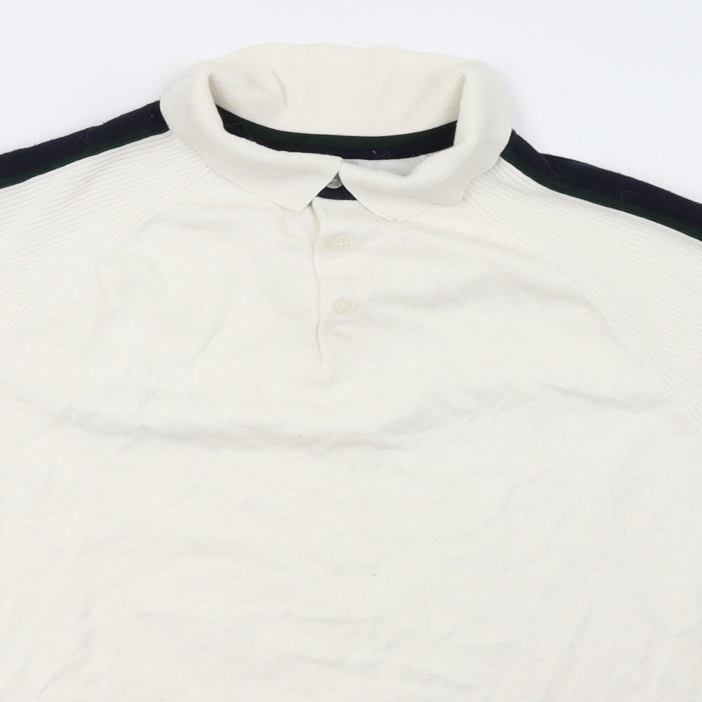 River Island Mens White    Polo Size L