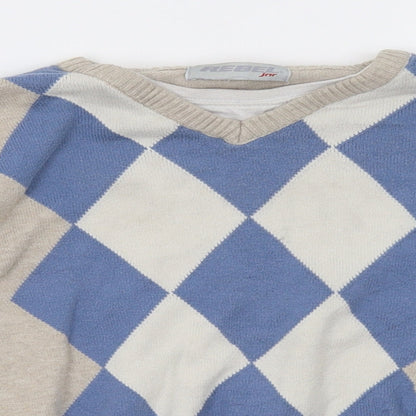 Rebel Boys Beige Geometric  Pullover Sweatshirt Size 5-6 Years