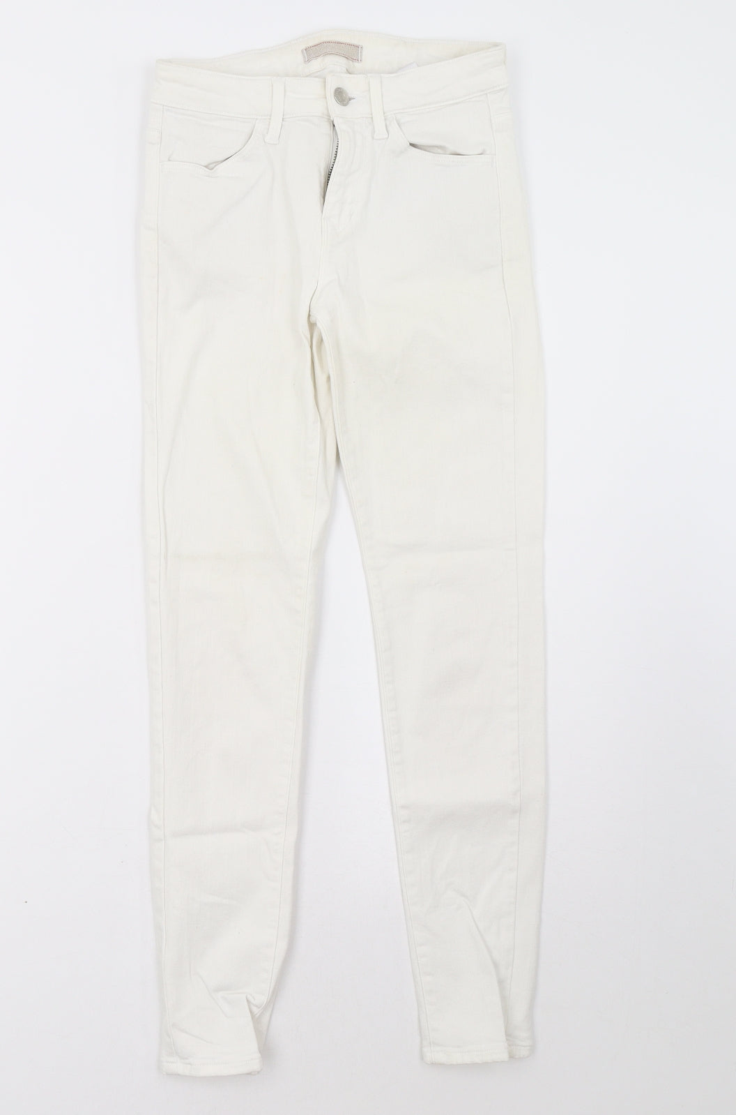 Womens UK Size 6 Preworn Regular Fit Skinny White Jeans