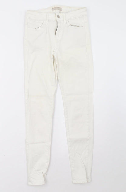 Womens UK Size 6 Preworn Regular Fit Skinny White Jeans