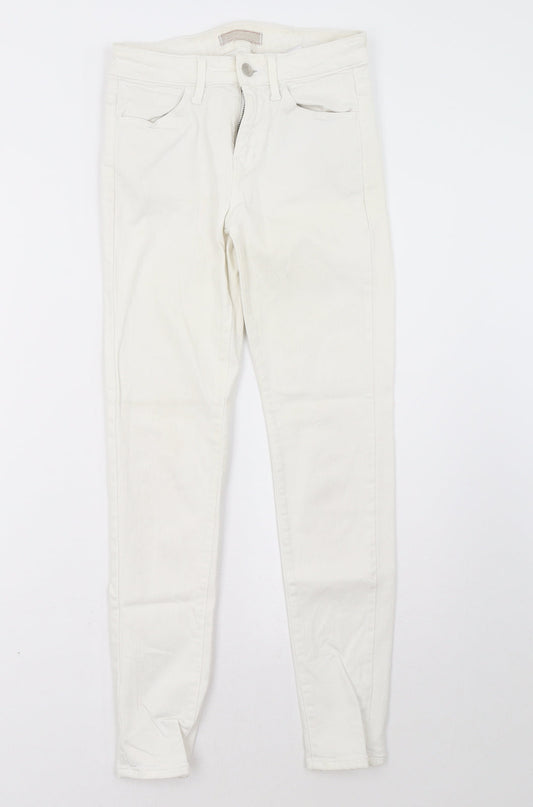 Womens UK Size 6 Preworn Regular Fit Skinny White Jeans