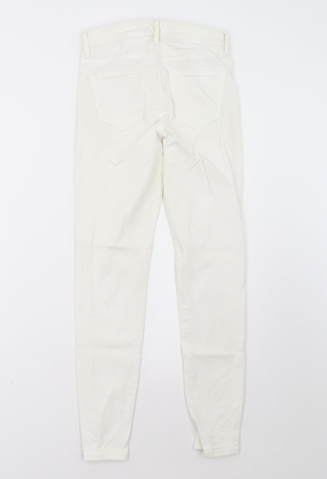 Womens UK Size 6 Preworn Regular Fit Skinny White Jeans