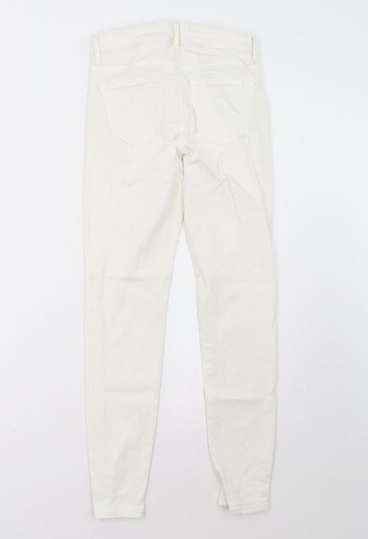 Womens UK Size 6 Preworn Regular Fit Skinny White Jeans