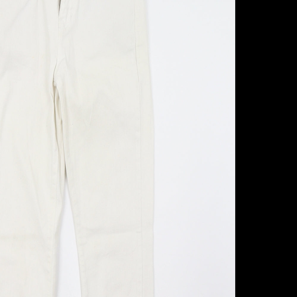 Womens UK Size 6 Preworn Regular Fit Skinny White Jeans