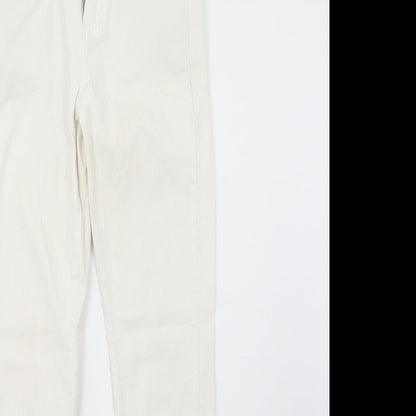 Womens UK Size 6 Preworn Regular Fit Skinny White Jeans