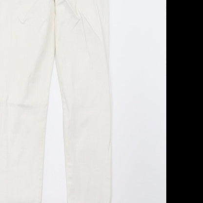 Womens UK Size 6 Preworn Regular Fit Skinny White Jeans