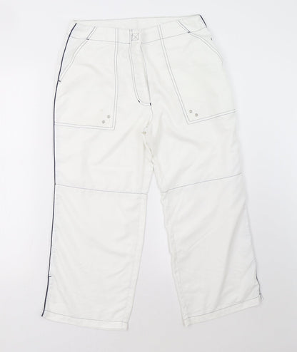 l.f.l Womens White   Cropped Trousers Size 12 L24 in