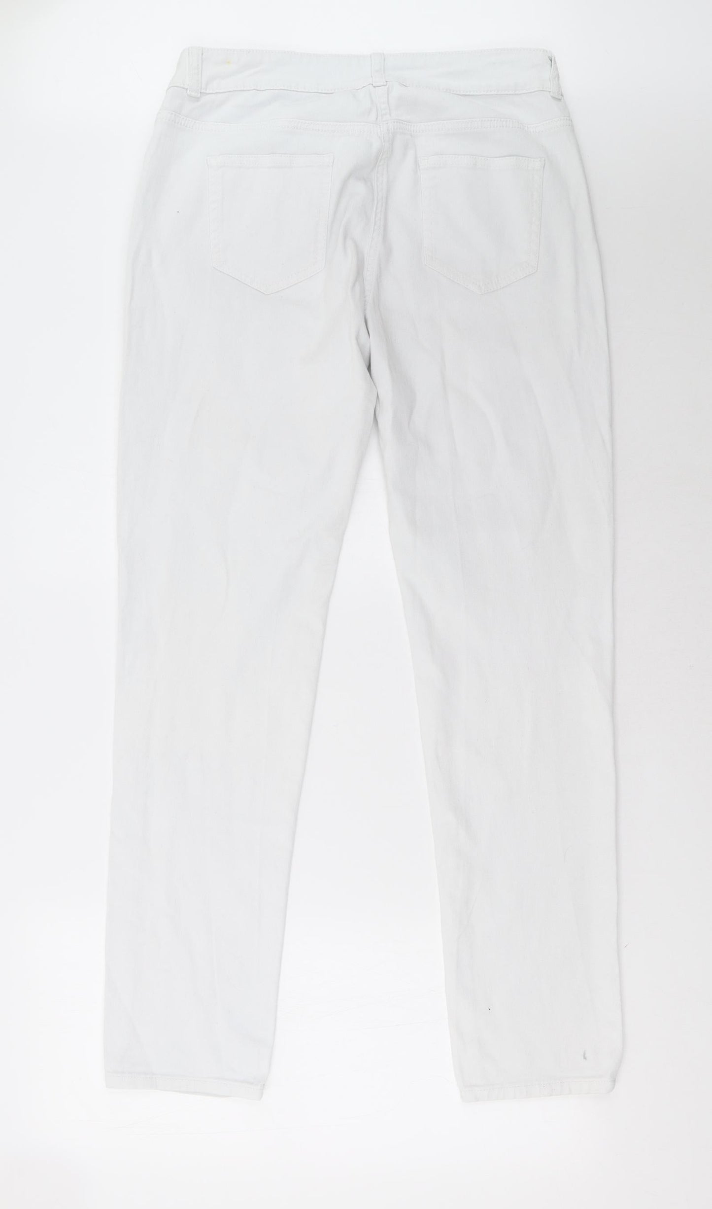 Womens UK Size 14 Wallis Regular Fit Straight White Jeans