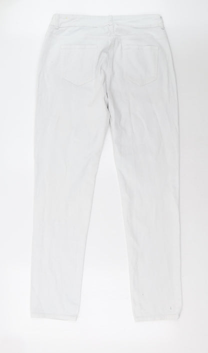 Womens UK Size 14 Wallis Regular Fit Straight White Jeans