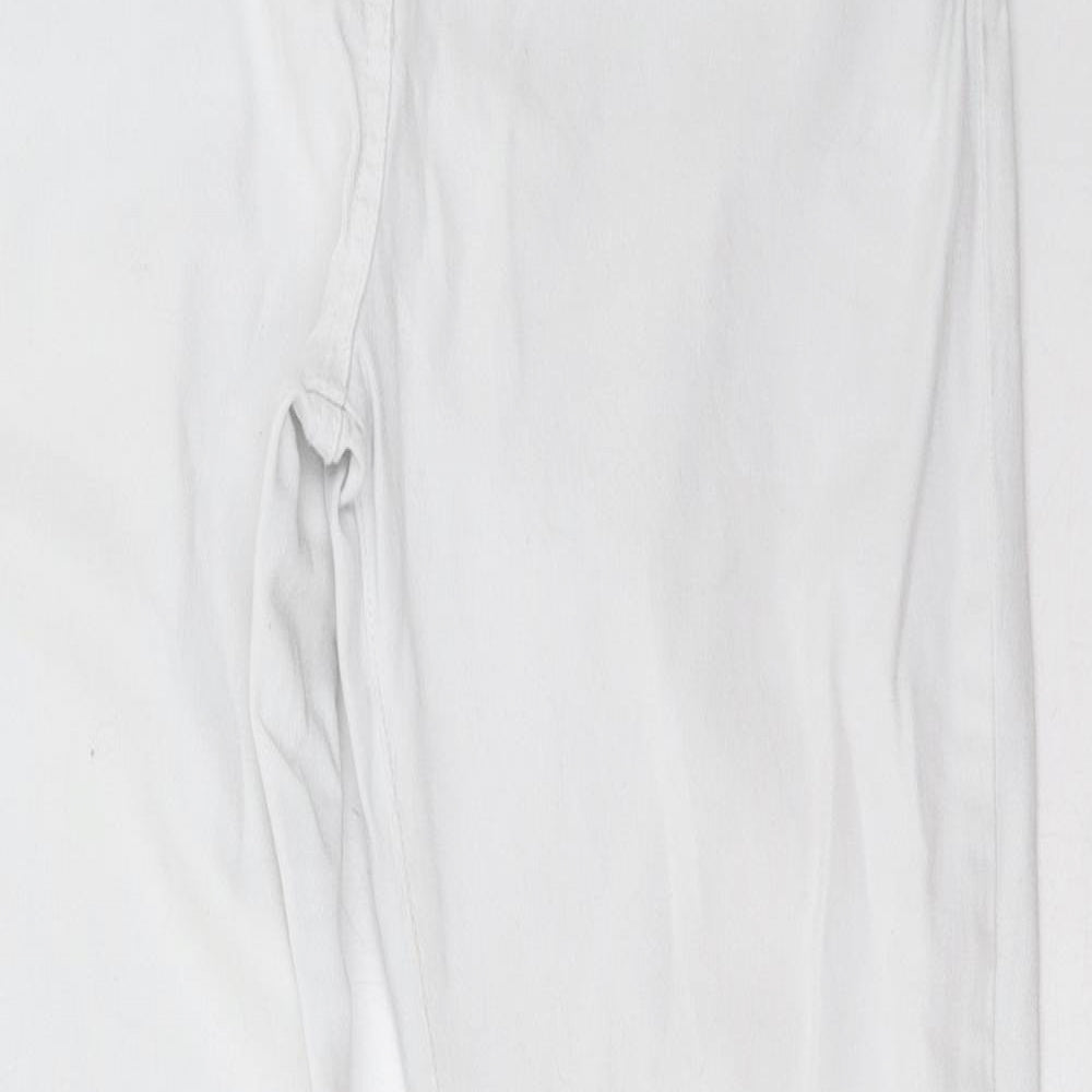 Womens UK Size 14 Wallis Regular Fit Straight White Jeans