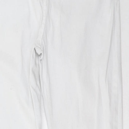 Womens UK Size 14 Wallis Regular Fit Straight White Jeans