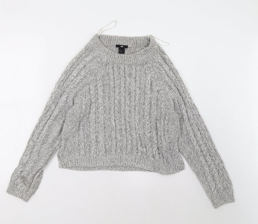 H&M Womens Grey   Pullover Sweatshirt Size M