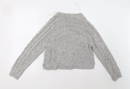 H&M Womens Grey   Pullover Sweatshirt Size M