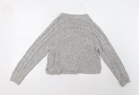 H&M Womens Grey   Pullover Sweatshirt Size M
