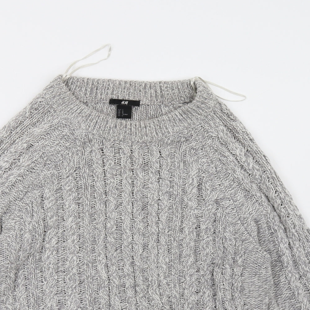 H&M Womens Grey   Pullover Sweatshirt Size M