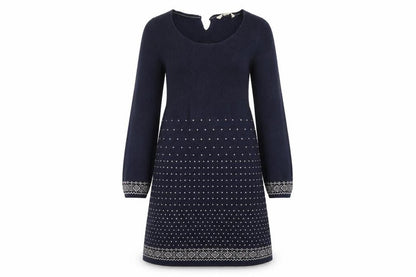 Front view of fatafec women’s blue a-line, size UK 8