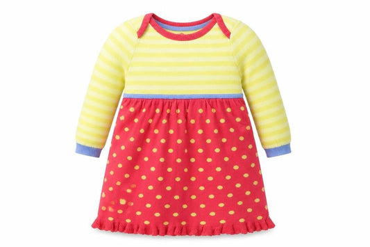 Marks and Spencer Girls Yellow Polka Dot  A-Line  Size 36 Months