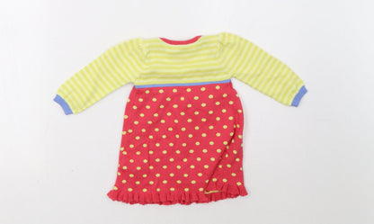 Marks and Spencer Girls Yellow Polka Dot  A-Line  Size 36 Months