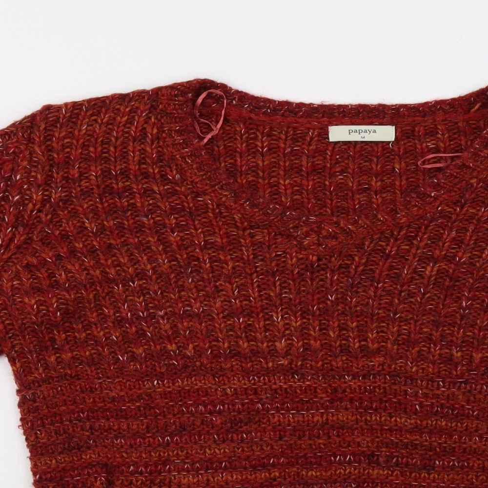 Close-up detail of Matalan women’s red pullover sweatshirt, size M