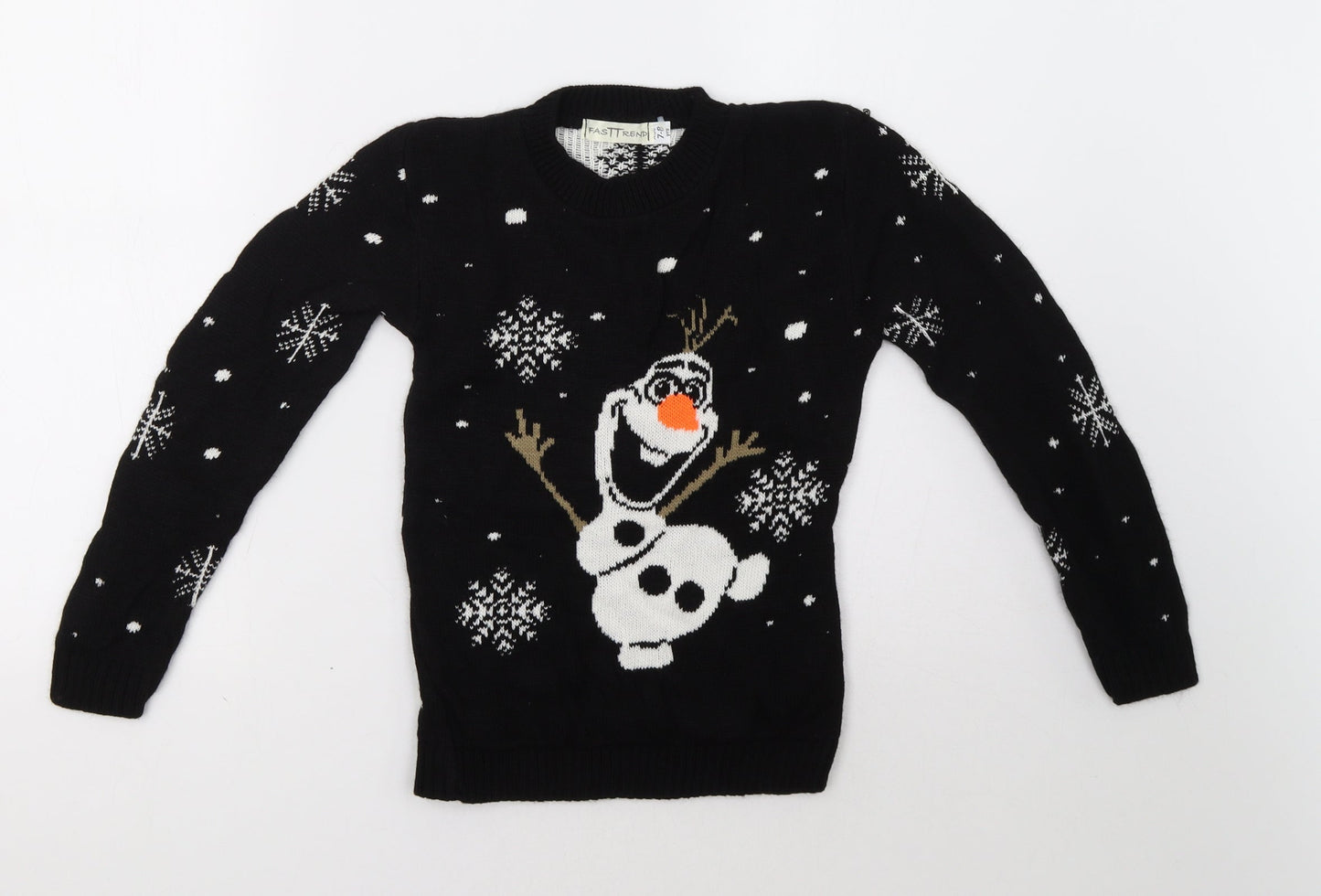fresh trend Girls Black Polka Dot  Pullover Sweatshirt Size 7-8 Years  - olaf