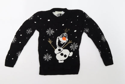fresh trend Girls Black Polka Dot  Pullover Sweatshirt Size 7-8 Years  - olaf