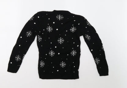 fresh trend Girls Black Polka Dot  Pullover Sweatshirt Size 7-8 Years  - olaf