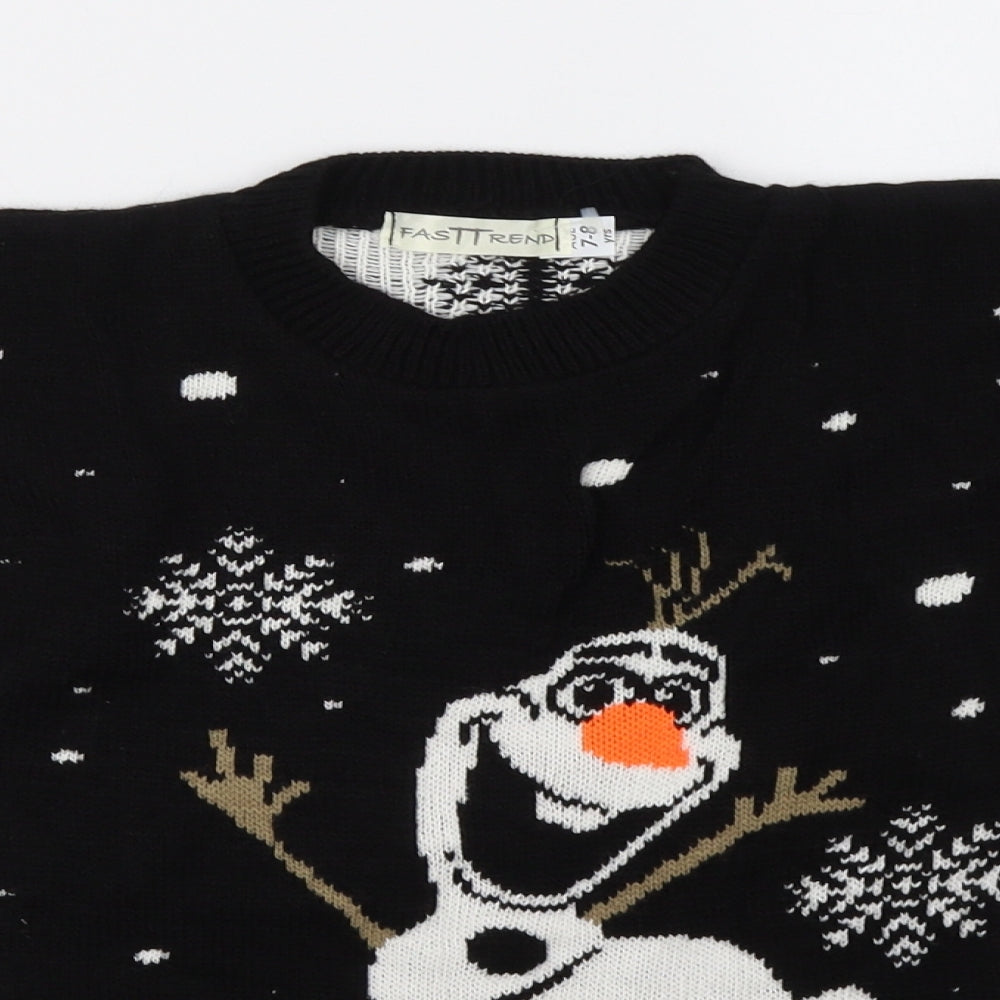 fresh trend Girls Black Polka Dot  Pullover Sweatshirt Size 7-8 Years  - olaf