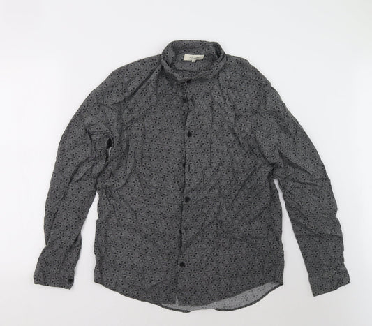 River Island Mens Grey Geometric   Polo Size L