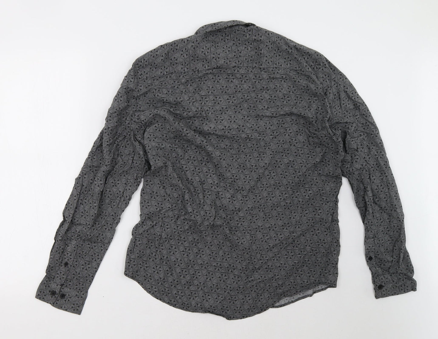 River Island Mens Grey Geometric   Polo Size L