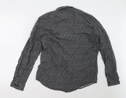 River Island Mens Grey Geometric   Polo Size L