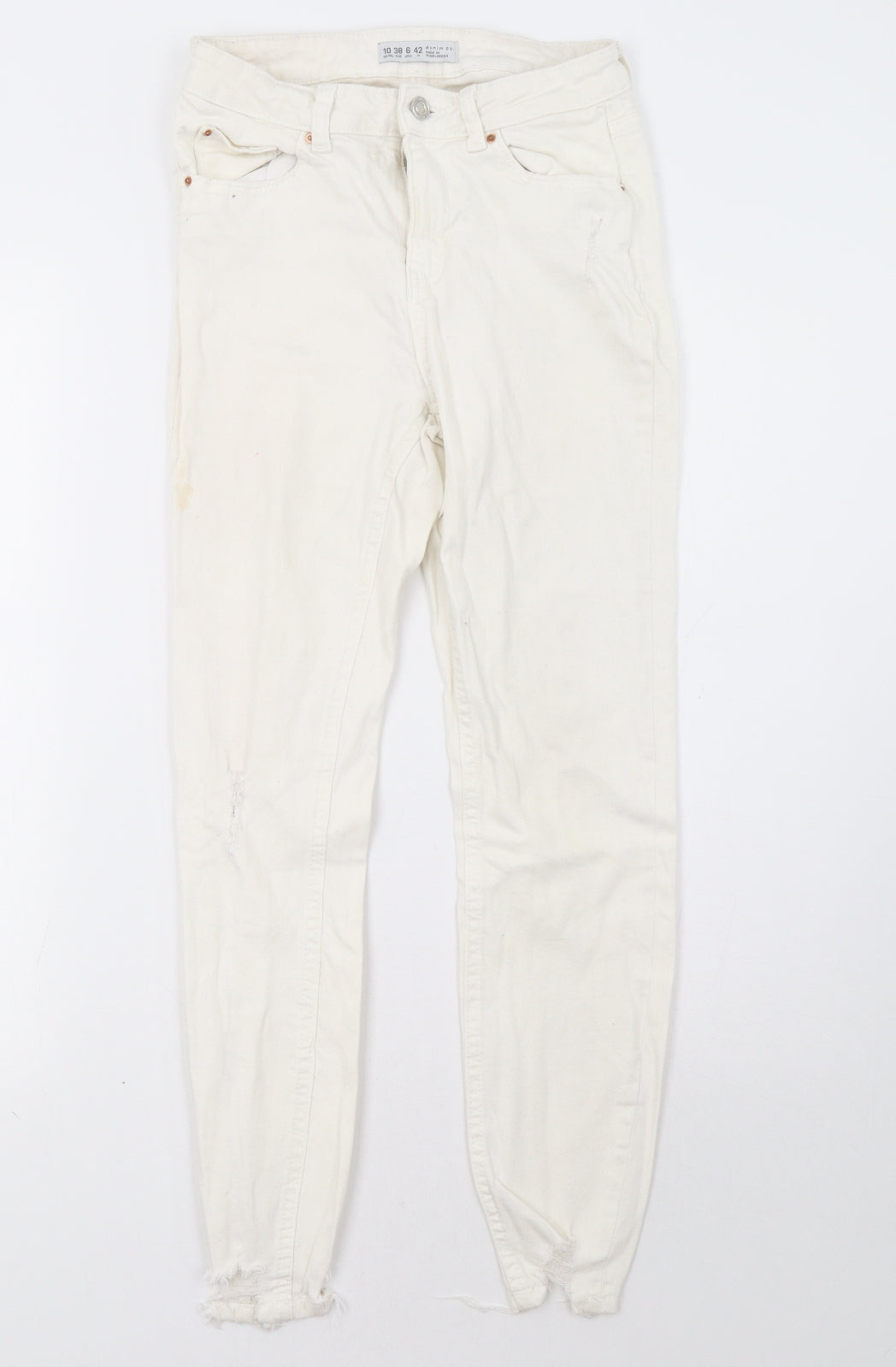 Primark Womens White   Skinny Jeans Size 10 L29 in