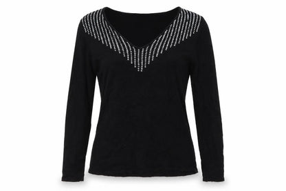 Front view of Debenhams women’s black pullover sweatshirt, size UK 12