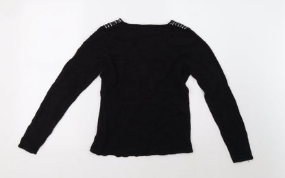 Back view of Debenhams women’s black pullover sweatshirt, size UK 12