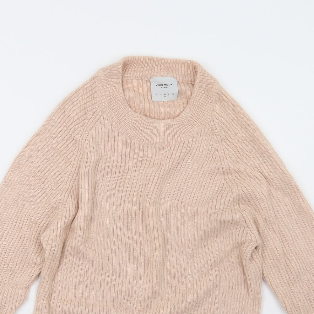 VERO MODA Womens Pink   Pullover Sweatshirt Size M
