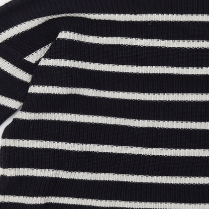 Brave Soul Womens Blue Striped  Pullover Sweatshirt Size 12