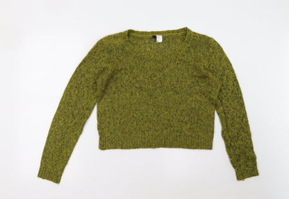 H&M Womens Green   Pullover Sweatshirt Size 6